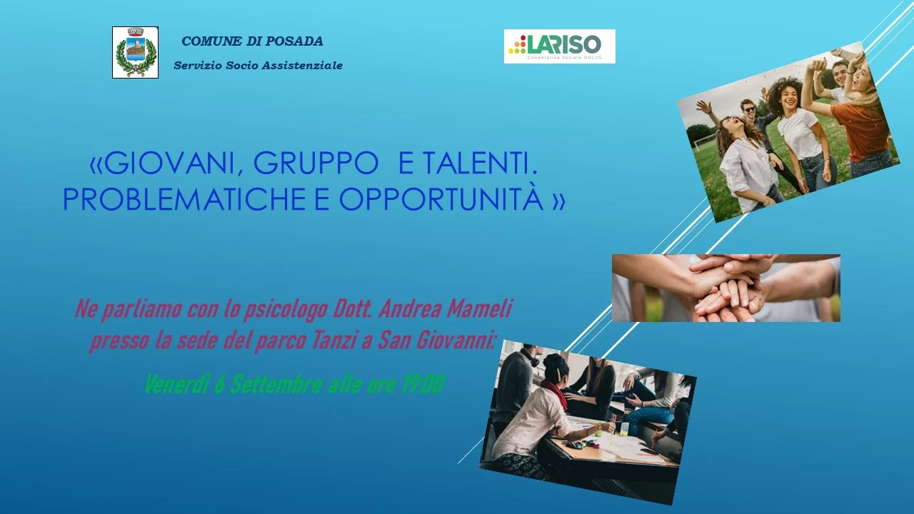 Giovani, Gruppo e talenti. Problematiche e opportunità