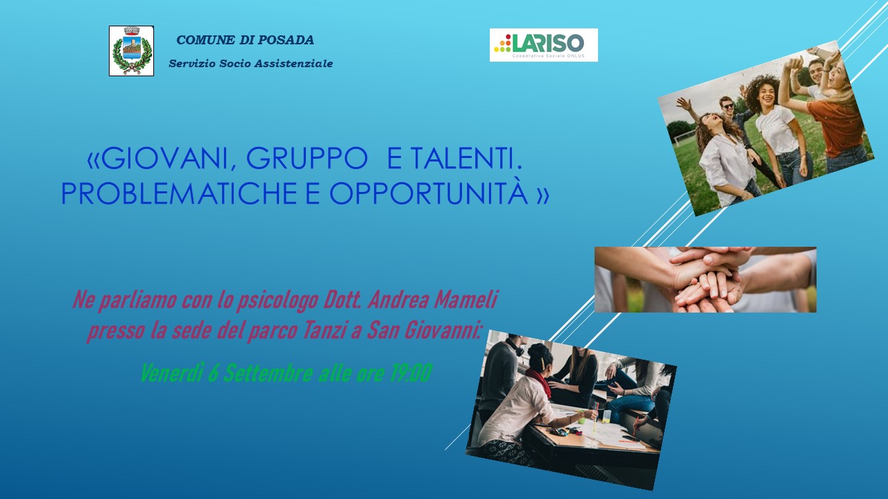 Giovani, Gruppo e talenti. Problematiche e opportunità